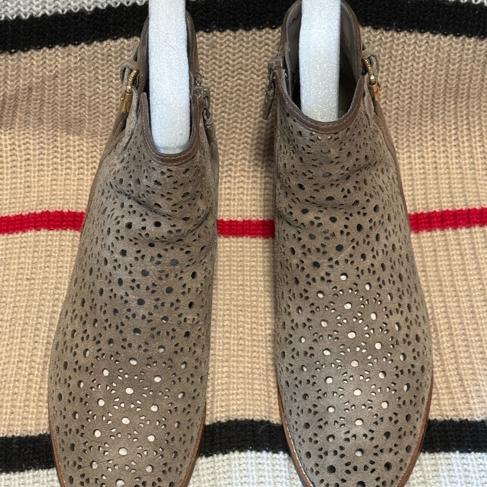 Cole Haan Tan Ankle Booties with Sparkling Embellishments
